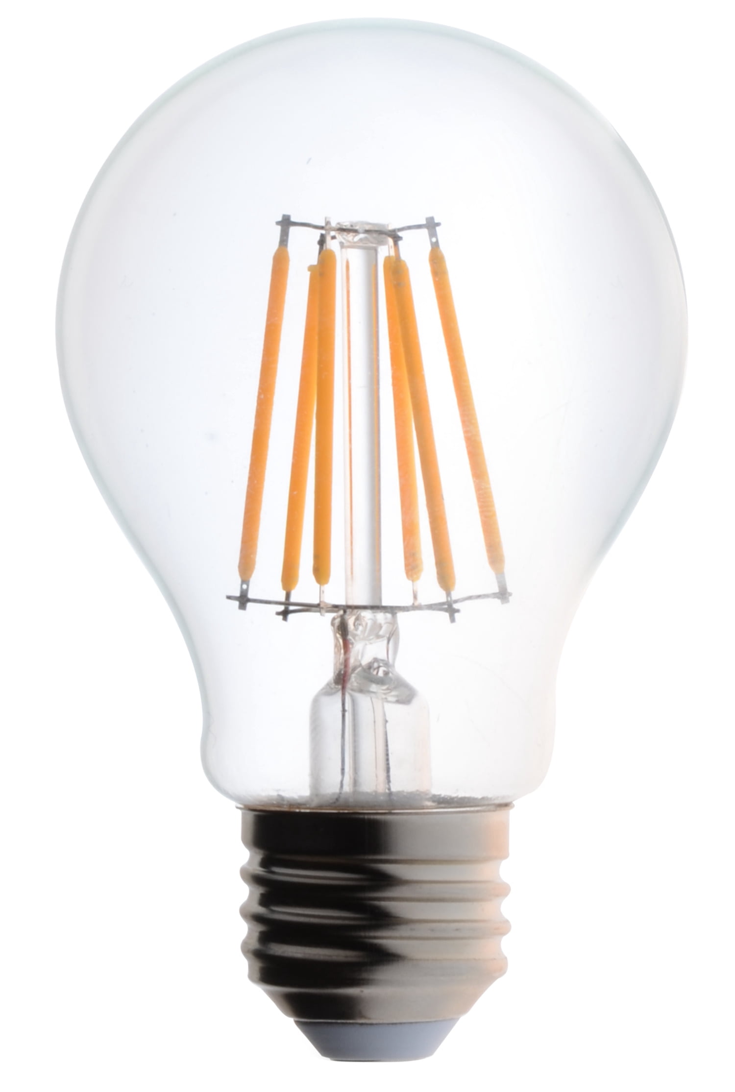 Bioluz LED Dimmable 60W Clear Edison Style Filament LED, A19 Light Bulb, Warm White 2700K, UL Listed