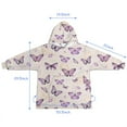 thumbnail image 7 of Beige Butterfly Pattern Blanket Hoodies for Kids 6-13YR Oversize Wearable Blanket Hoodies for Boys Girls Teens, 7 of 7
