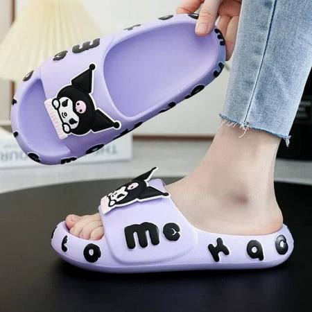 

liaozhi Sanrio Hello Kitty Melody Kuromi Cinnamoroll Pom Purin Cartoon Women Slippers Summer Thick Sole Fashion Anti Slip Girl Slippers ZZ