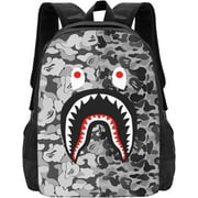 Bape Backpack 17inch Camo Shark Backpacks Camouflage 3D Print Large Capacity Laptop Daypack Lightweight Multiple Backpack Travel Shoulders Bag For Women Men