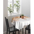 thumbnail image 4 of Orange Eucalyptus Leaves Suqare Tablecloth - 60 x 60 Inch, Spring Floral Summer Botanical Waterproof & StainResistant Tablecloth, Oil-proof Table Cover for Dining/Party/Wedding/Camping/Buffet, 4 of 9