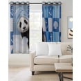 thumbnail image 2 of Funny Panda Bathing Blackout Curtains 72 Inch Length Shell Anchors Towel Modern Abstract Thermal Insulated Window Curtain Window Drapes 2 Panels for Bedroom Living Room 52"Wx72"L, 2 of 9
