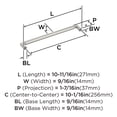thumbnail image 5 of Amerock Balon 10-1/16 inch (256mm) Center-to-Center Satin Nickel Cabinet Pull, 5 of 6