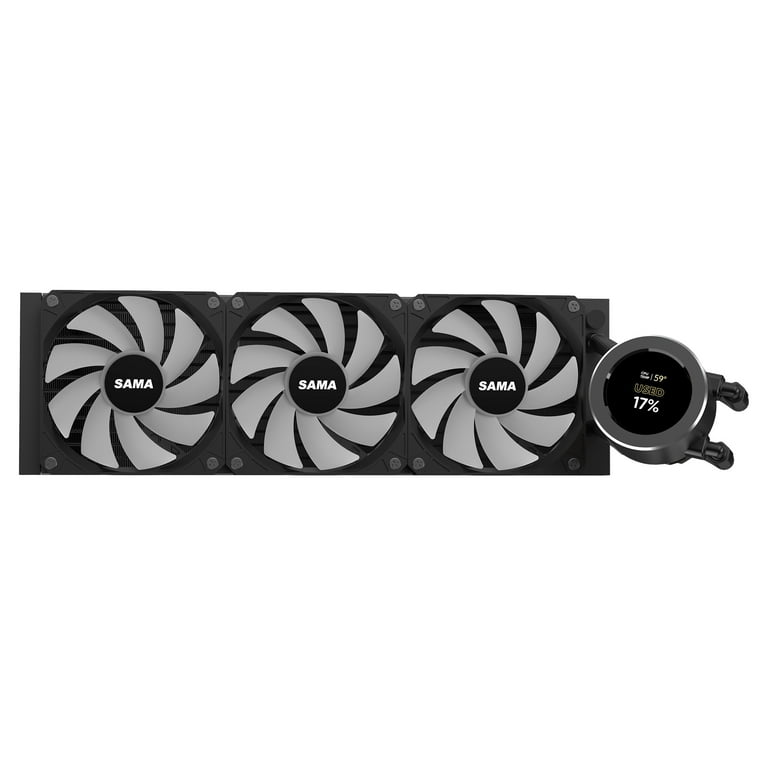SAMA 360 CPU Liquid Cooler SM360LD All in one Water Cooling PWM Fan AIO PC Water Cooler Black Walmart