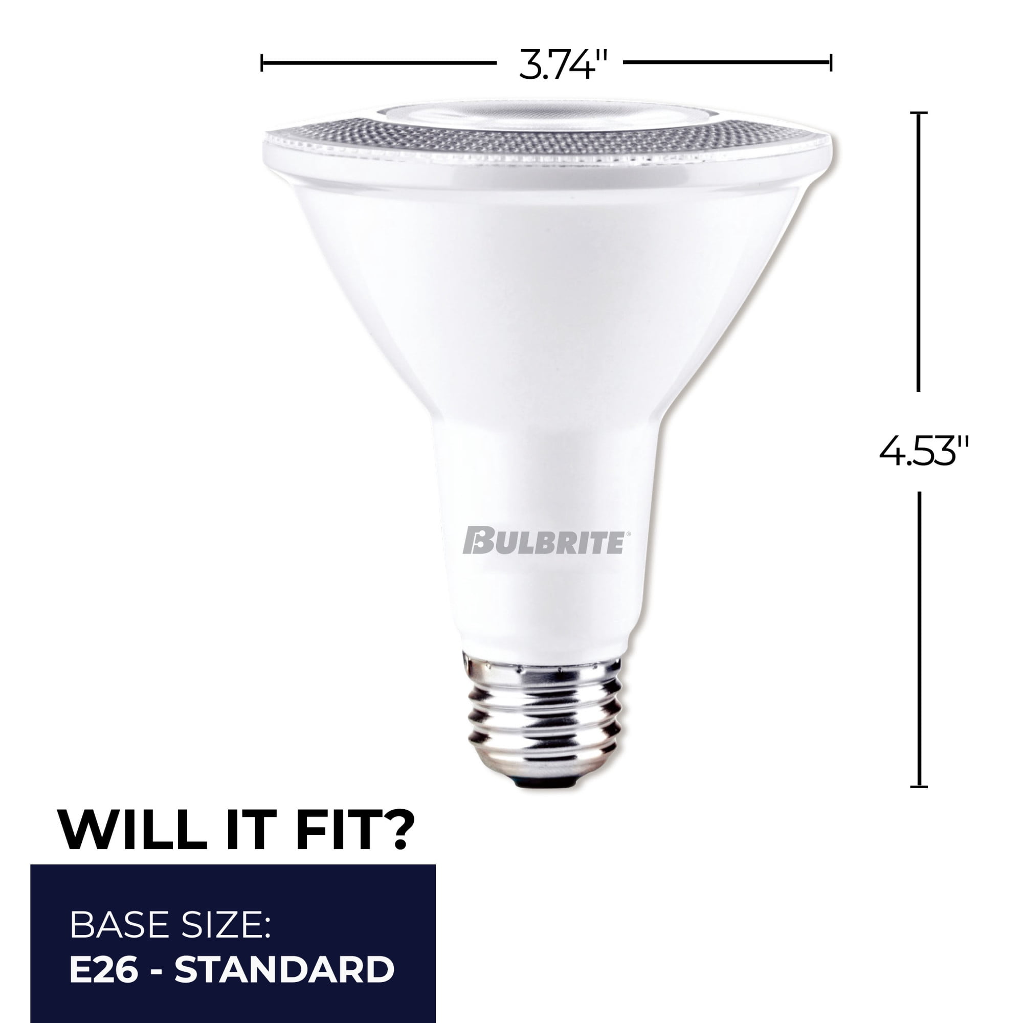 Bulbrite 861734 10W Led PAR30 Long Neck 3000K 80CRI Basics Flood Wet Dimmable Light, Pack of 4