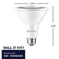 thumbnail image 3 of Bulbrite 861734 10W Led PAR30 Long Neck 3000K 80CRI Basics Flood Wet Dimmable Light, Pack of 4, 3 of 7
