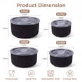 thumbnail image 2 of Onader 8-Piece Ceramic Bowls with Lid, Mixing Bowls Set of 4 for Kitchen Meal Prep Food Storage Leftover, Stoneware Serving Bowl for Cooking Baking, Matte Black, 2 of 11