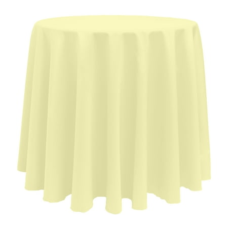 

Ultimate Textile 126-Inch Round Polyester Linen Tablecloth Maize Light Yellow