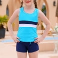 thumbnail image 4 of ATOGUTA Girls Swimsuit Set 2 Piece Girls Tankini Swimsuit Printed Swim Shorts Girl Bathing Suit Size 5T-17, Blue, 4 of 6