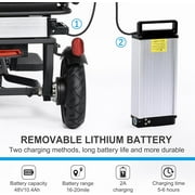 TopMate 3 Wheel Electric Scooter Lightweight Folding Powered Mobility Scooter for Adult Seniors with Seat and Removable Battery, 350W Motor & 3+1 Speed Adjustable E-Trike with Basket & LED display