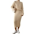 thumbnail image 1 of Conjunto de Dos Piezas para Mujer: Suéter y Falda de Punto Top de Punto y Falda Ajustada Albaricoque M, 1 of 10