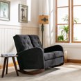 thumbnail image 2 of Bellemave Fashion Double Rocking Sofa with High Backrest and Pocket, Rocker Chair with Spacious Wing-back and Padded Seat for Living Room, Bedroom, Nursery(Black), 2 of 8