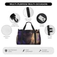 thumbnail image 4 of Disketp Purple Flower Lazy Cat Bolsa de Viaje Tipo Duffle, Bolso de Mano para Fin de Semana para Mujer, Bolsa de Gimnasio Ligera para Hombre, Esencial para Viajes, 4 of 7