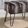 thumbnail image 2 of Home Soft Things Tip Printing Light Faux-fur Ottoman - Arusha Light Brown - 19" x 13" x 17", 2 of 7