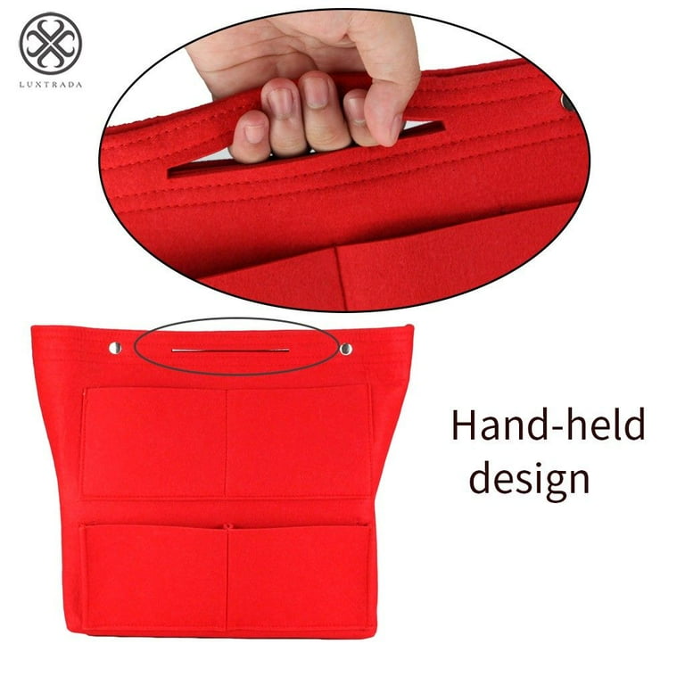 Luxtrada Felt Tall Long Purse Tote Backpack Bag Insert Organizer Inside for Women Red Walmart
