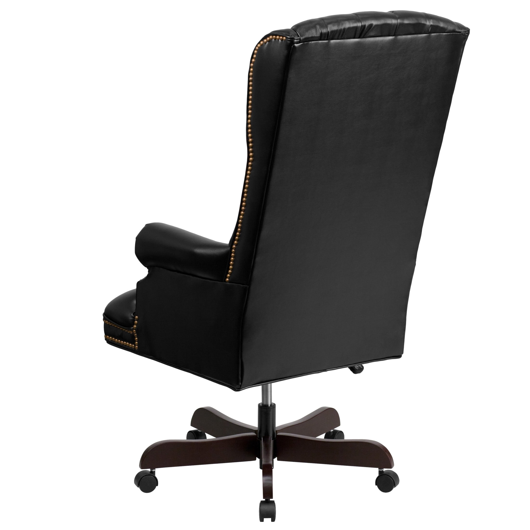 Flash Furniture Turner High Back Traditional Fully Tufted Black LeatherSoft Executive Swivel Ergonomic Office Chair with Arms