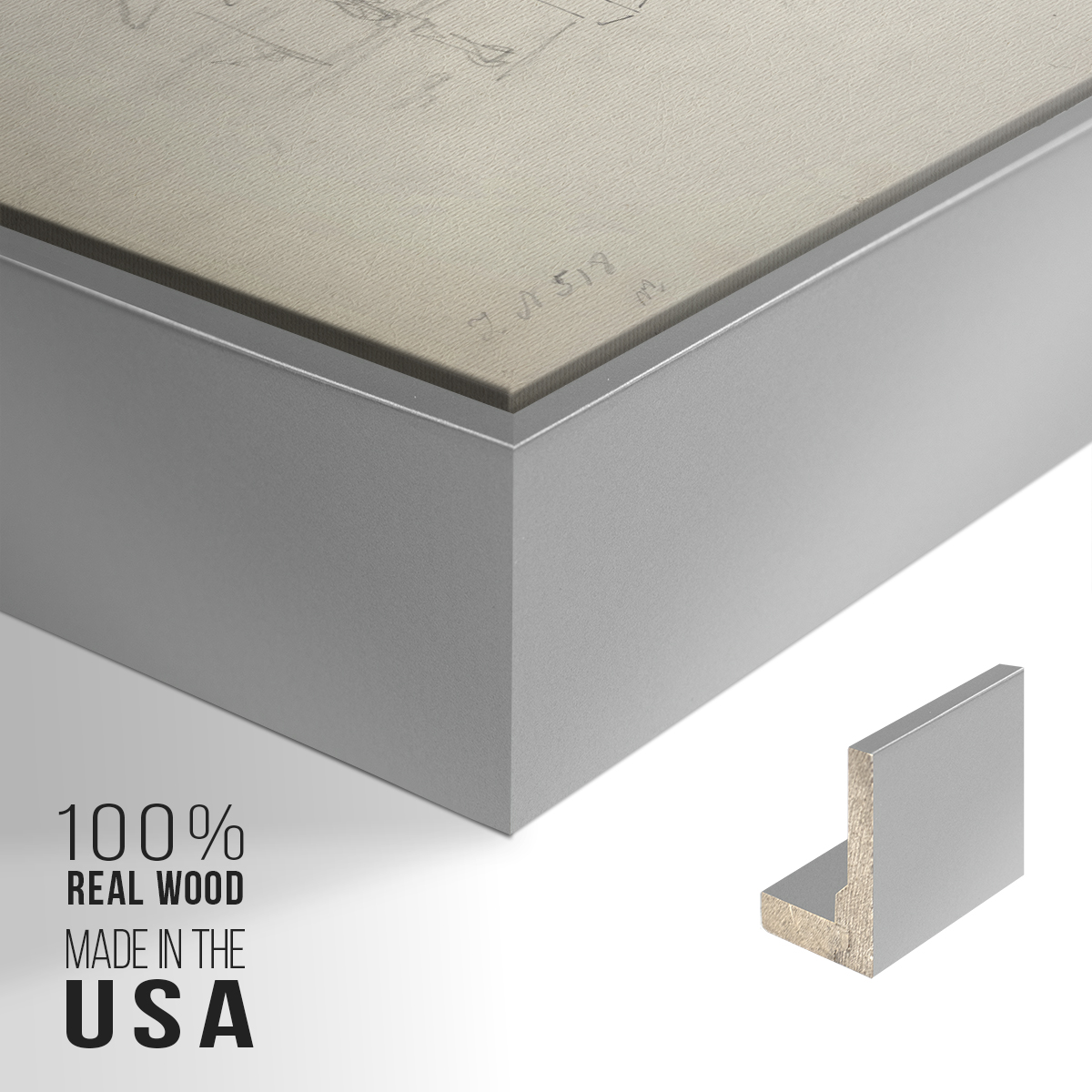 Vintage Sketch-XXXI By Wexford Home Framed in Silver Wood Gallery Wrapped Canvas 25 in. x 37 in.