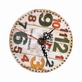thumbnail image 2 of YAHHU 4.7-inch Vintage Wooden Round Wall Clock (12 cm) for Home Office Decor, Quiet Non-Ticking Decorative Desk Clock, Battery Operated with Pattern #3, Rustic Retro Art Design, 2 of 4