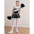 thumbnail image 4 of TiaoBug Kids Girls Cheerleading Uniform Sleeveless Sequin Dress with Tassel Flower Balls Outfits Black 14, 4 of 7