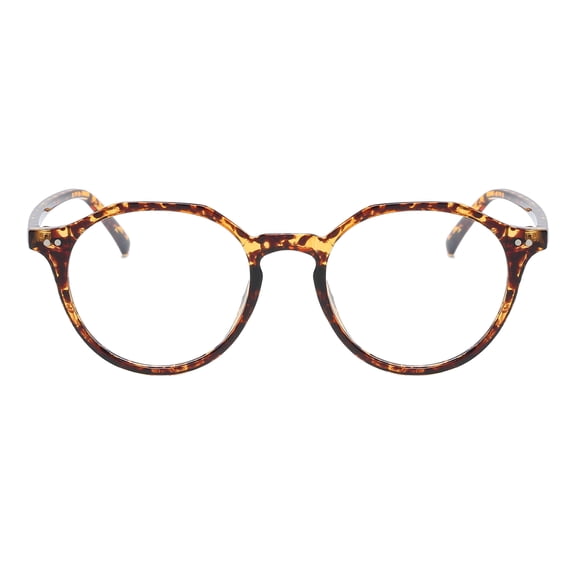 Round Horn Rim Blue Light Blocking Glasses Clear Lens Unisex Fashion Tortoise