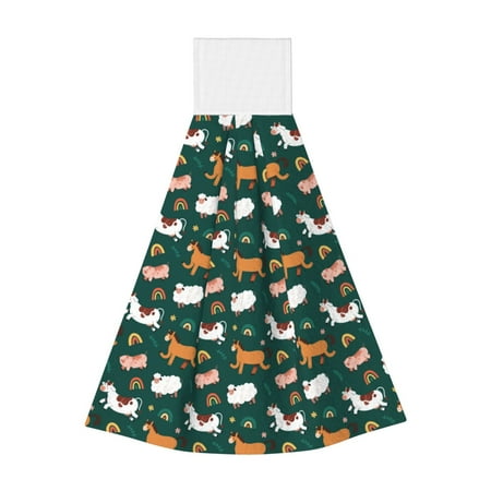 

Wukai Farmhouse Animals Print Kitchen Towels Quick Dry Washcloths Coral Velvet Dishtowels Multipurpose Reusable Cloths Soft Tea Absorbent Cleaning Cloths