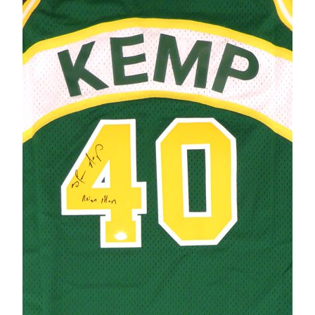Seattle Sonics Shawn Kemp Autographed Green Adidas Hardwood Classics Jersey "Reign Man" MCS Holo 125205