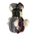 thumbnail image 3 of Cuddl Duds Women's Soft Plushfill Sherpa Lined Slipper Sock, 2 Pack, Size 4-10 (Plaid Black Tweed), 3 of 3