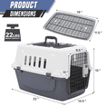 thumbnail image 2 of OSM 22-Inch Hard-Sided Plastic Pet Carrier with Top and Front Door Access, 4-Side Ventilation, Security Lock, Durable Handle for Small Dogs and Cats Travel up to 22 lbs (Gray), 2 of 7