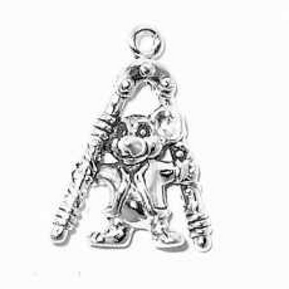 Sterling Silver 24" 1mm Box Chain 3D Mouse Holding Large Nutcracker Pendant Necklace
