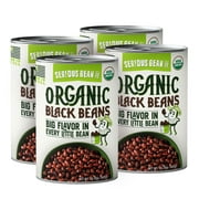 (4 Cans) Serious Bean Co Organic Black Beans, Gluten-Free, 15.25 oz
