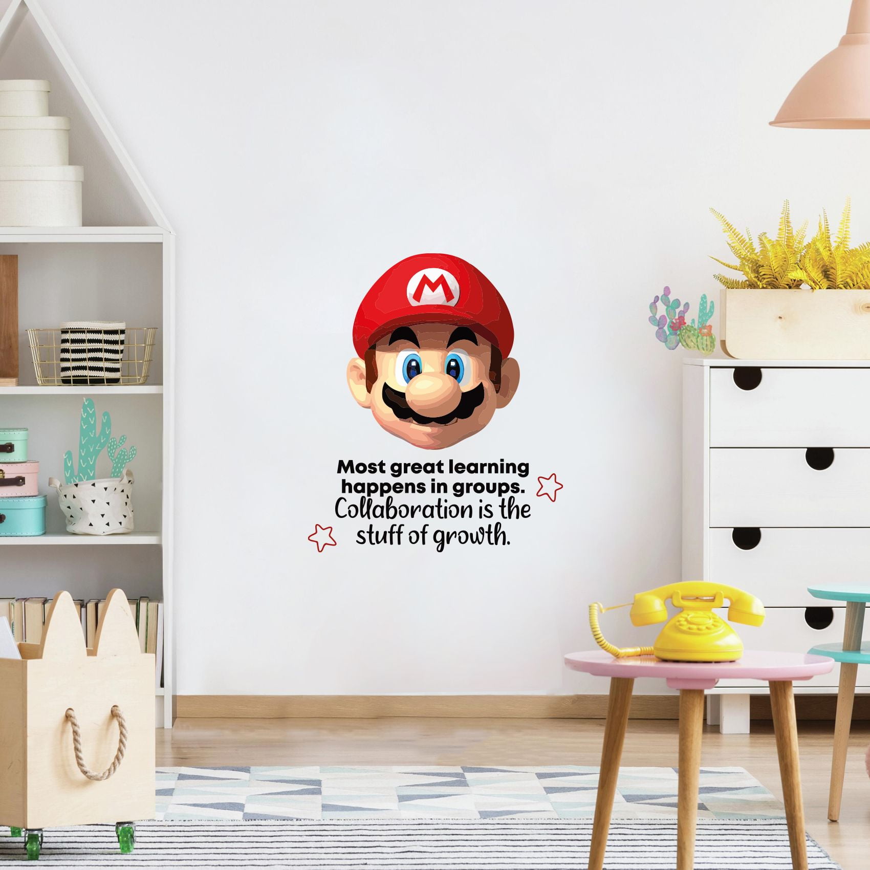 Great Learning Mario Game Life Quote Cartoon Quotes Decors Wall Sticker Art Design Decal For Girls Boys Kid Room Bedroom Nursery Kindergarten Home Decor Stickers Wall Art Vinyl Decoration 20x18 Inch
