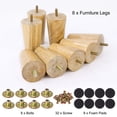 thumbnail image 5 of Unique Bargains Wood Furniture Legs Replacement Feet for Sofa Chair, 8Pcs, 5 of 8
