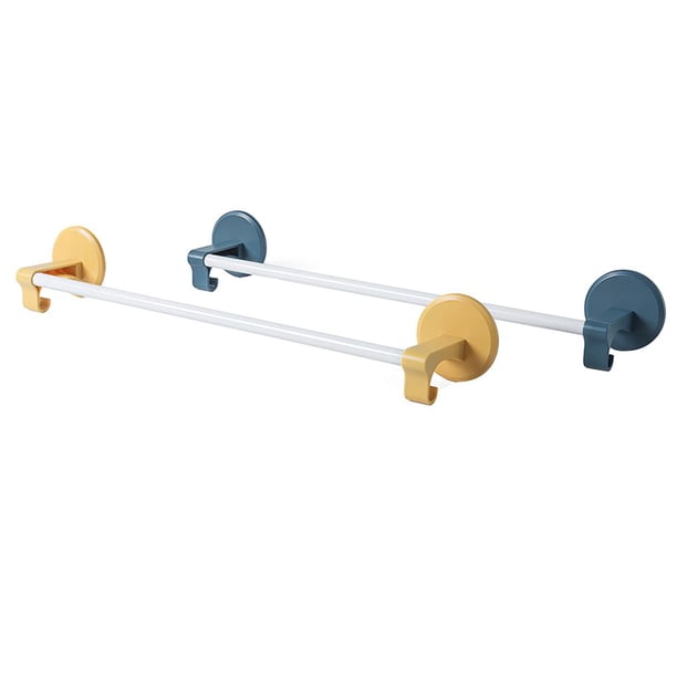 Estante multifuncional para zapatillas, toallero con ganchos, soporte para toallas de baño sin perforaciones, soporte de suspensión simple, Juegos de accesorios de baño azul + amarillo 2 piezas Toystoory HA025853-01
