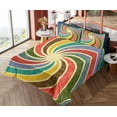 thumbnail image 4 of Ambesonne Nostalgic Fitted & Top Sheet Set with Shams, Nostalgic Spiral, Multicolor, 4 of 5