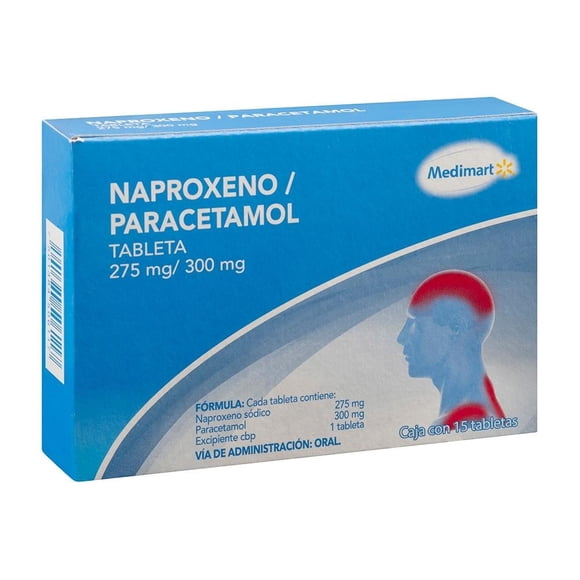 Naproxeno/paracetamol Medimart 275 mg/300 mg 15 tabletas