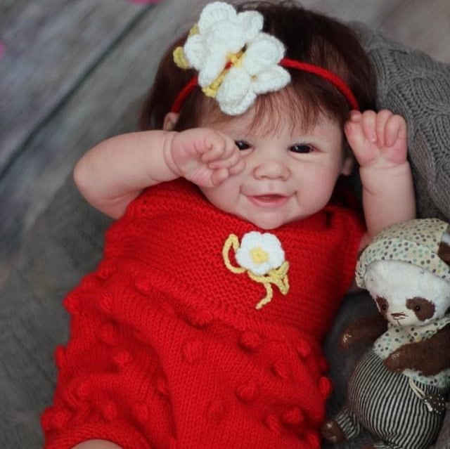 iCradle Lovely Reborn Baby Dolls Girl 19 inches Lifelike Newborn Baby Dolls Rooted Hair Cloth Body Doll Girl Best Gift for Kids Age 3+