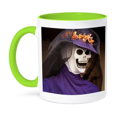 Mexico, Oaxaca, Day Of The Dead Skeleton - Sa13 Jme0360 - John And Lisa Merrill, 11oz Two-Tone Green Mug