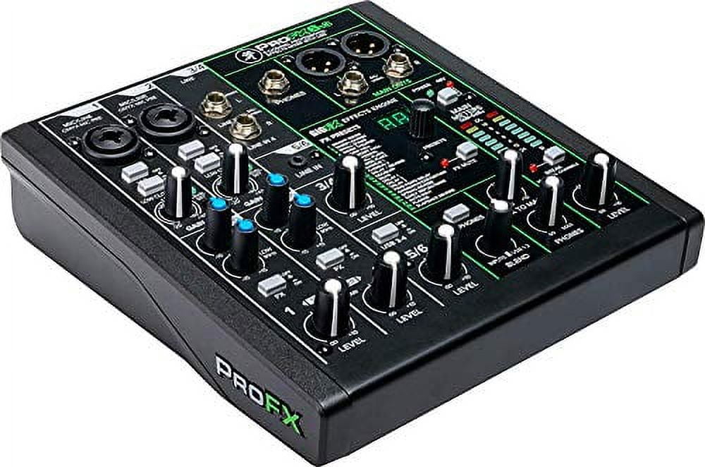 Mackie ProFX6v3 6-Channel Mixer with USB and Effects with Pair of EMB XLR Cable and Gravity Magnet Phone Holder Bundle, (2)