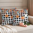 thumbnail image 6 of Outdoor Pillow Covers 20x20 Set of 2, Orange Blue Pumpkins Fall Waterproof Patio Throw Pillow Covers for Couch Sofa Chair, Weeping Botanical Thanksgiving Plaid Pillowcases for Throw Pillows, 6 of 9