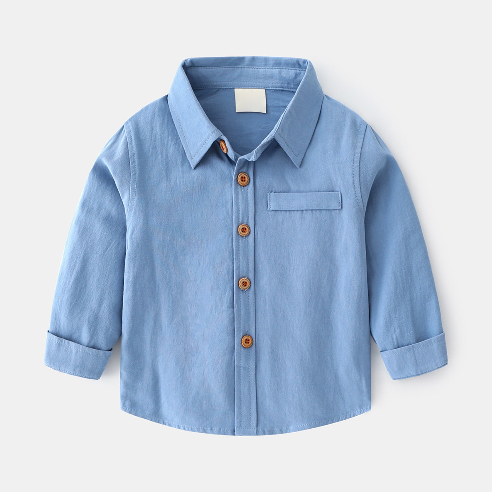 Kids Toddler Boys Girls Button Down Denim Shirt Long Sleeve Casual Cowboy Chambray Top Toddler Baby Jeans Shirts