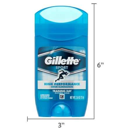 Gillette Sport High Performance Invisible Solid Antiperspirant Deodorant, 2.6 oz