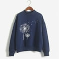 thumbnail image 4 of Baqcunre Women's Autumn and Winter Round Neck Long Sleeve Pullover Solid Color Printed Hoodie Womens Tops Crewneck Sweatshirts Graphic Sweatshirts for Women Womens Sweatshirt Navy Xl, 4 of 4