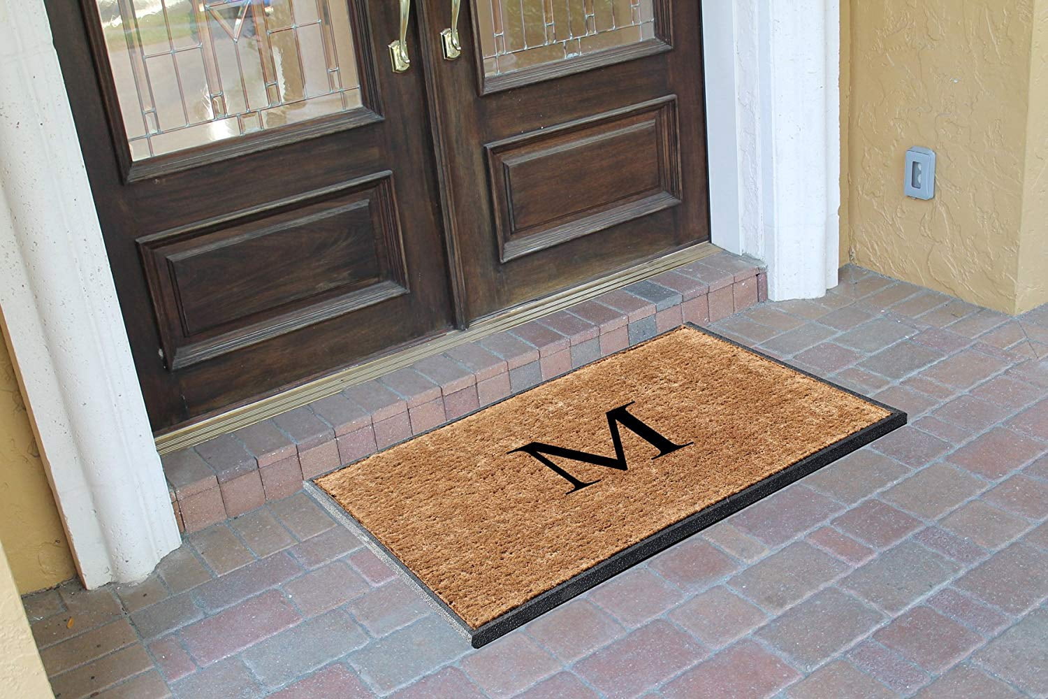 A1HC First Impression 30 in. x 48 in. Rubber and Coir Molded Double Monogrammed Door Mat