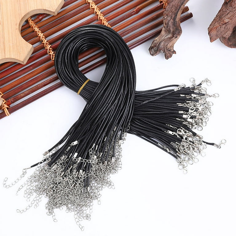 30Pcs Necklace String Rope with Clasp, 18 Black Waxed Necklace Cord,  Braided Leather Necklace Bulk for Charms Pendants, Bracelets, Necklaces,  DIY