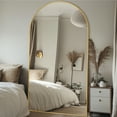 thumbnail image 3 of Antok 81"x 41.2" Arched Full Length Mirror Standing Floor Mirror Stand Up Mirror, Gold Frame, 3 of 9