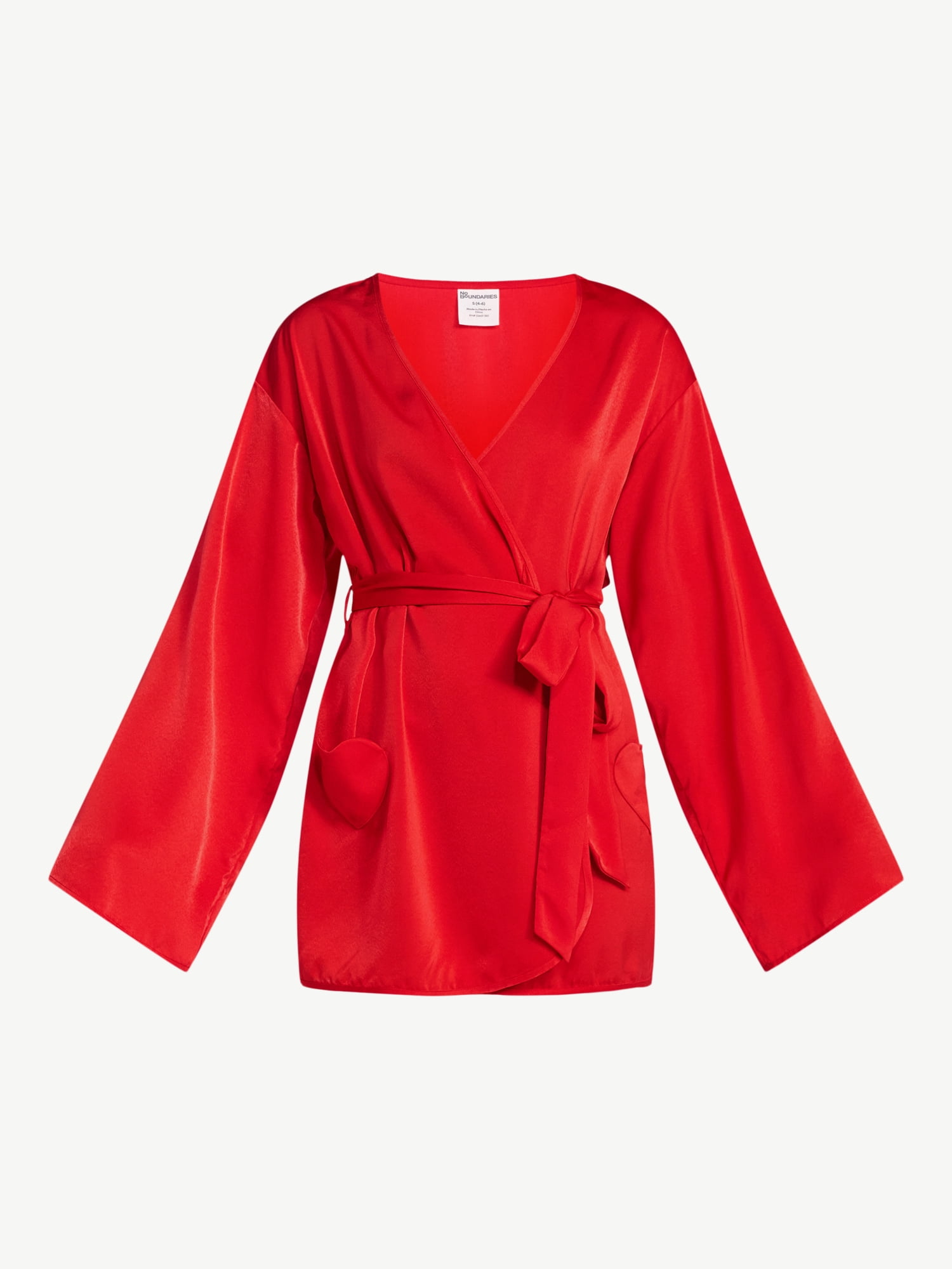 No Boundaries Sleepwear Satin Robe, Women's XS-XXL