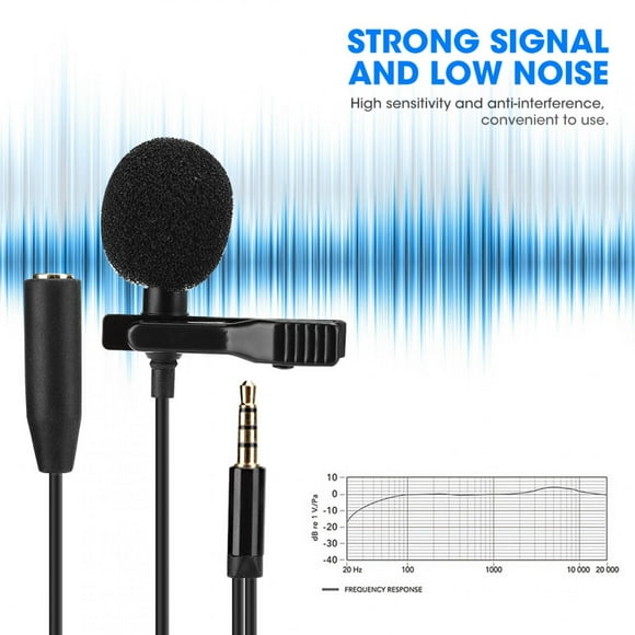LYUMO Mini Collar Clip Microphone With Connection Hole Condenser Microphone Portable Microphone Mini Ribbon Microphone Portable Audio Microphone For Mobile Phone Live Broadcast Recording Interview