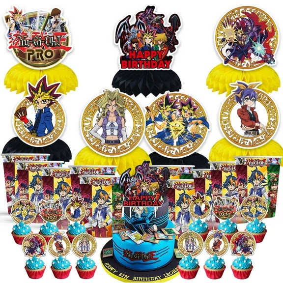 Yugioh Party Supplies Decor Cups Fans Decorations Honeycomb Centerpieces Cake Toppers