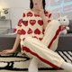 thumbnail image 2 of Conjunto de Pijama grande de manga corta para Mujer, ropa de dormir de punto de algodón con lunares, Pijama elegante para el hogar, 3XL, Verano, 2 of 4