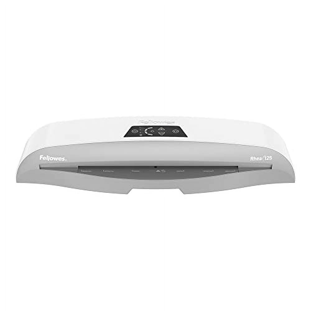 Fellowes® Rhea Laminator With Pouch Starter Kit, 12.5" Width, White/Gray